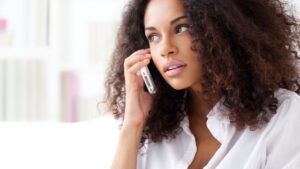 A woman making a phone call
