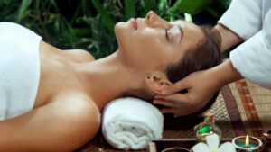 A woman in a spa receiving personalised customer service